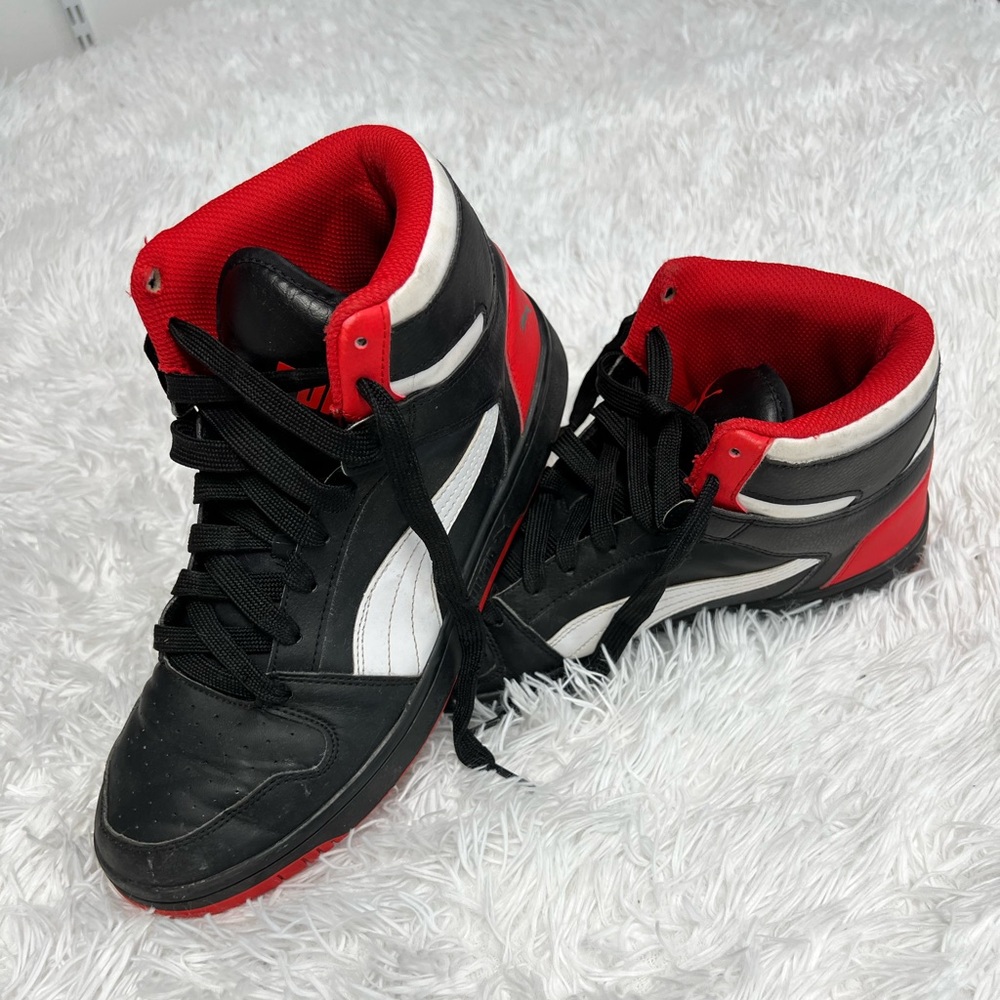 Puma Rebound LayUp SL 'Black High Risk Red' Sneakers Men's Size 10.5